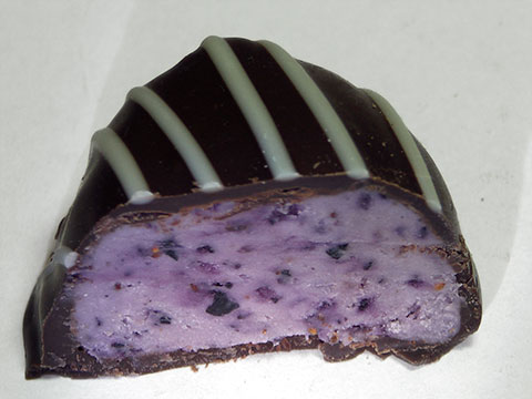 Photo of inside of See&rsquo;s&reg; Blueberry Truffle