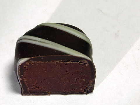 Photo of inside of See&rsquo;s&reg; Raspberry Truffle